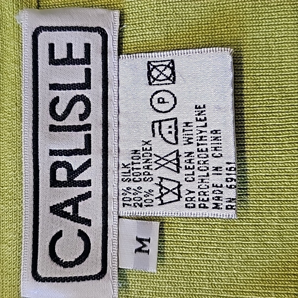 CARLISLE Cardegan sweater, size medium, ‎ green. 70% silk, 20% cotton 10%. - Picture 6 of 8